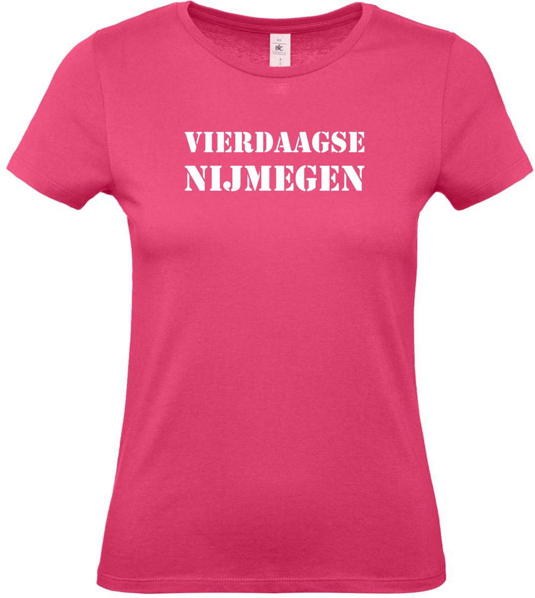 Dames t-shirt Vierdaagse Nijmegen |Wandelvierdaagse | Vierdaagse Nijmegen | Roze woensdag | Roze | maat M